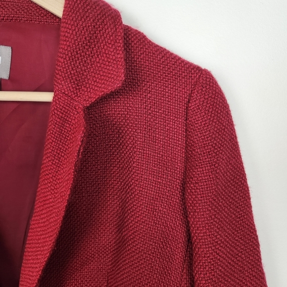 J. Jill Red Wool Blend Blazer Jacket Size S - Picture 3 of 6